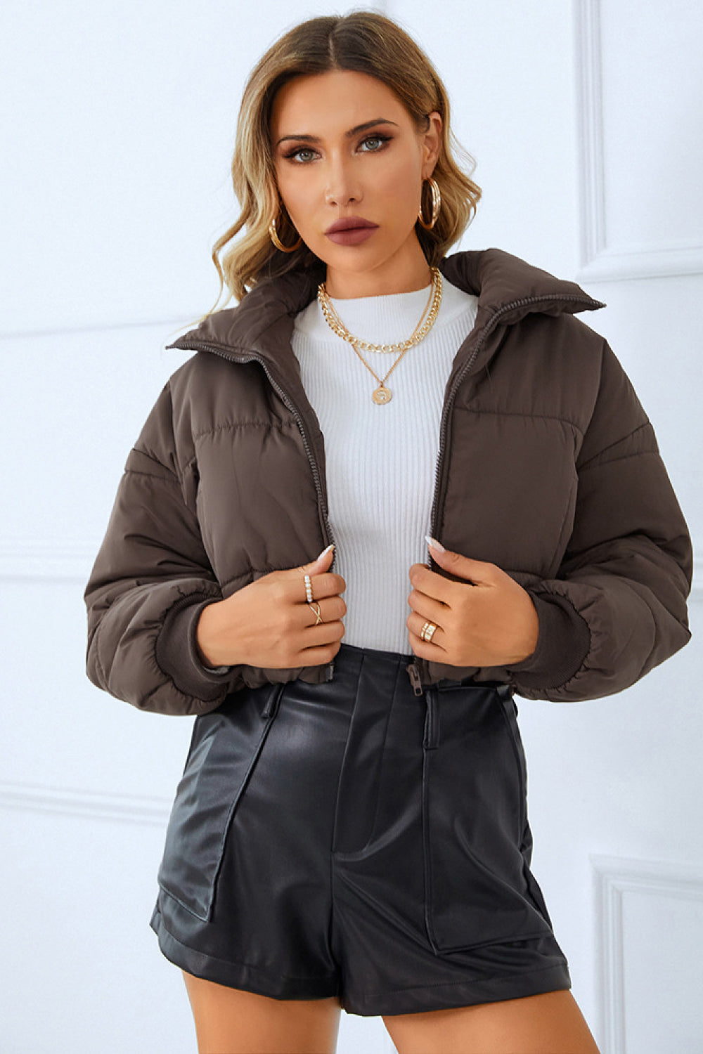 Zip-Up Winter Coat with Pockets - Scarlett's Riverside Boutique 