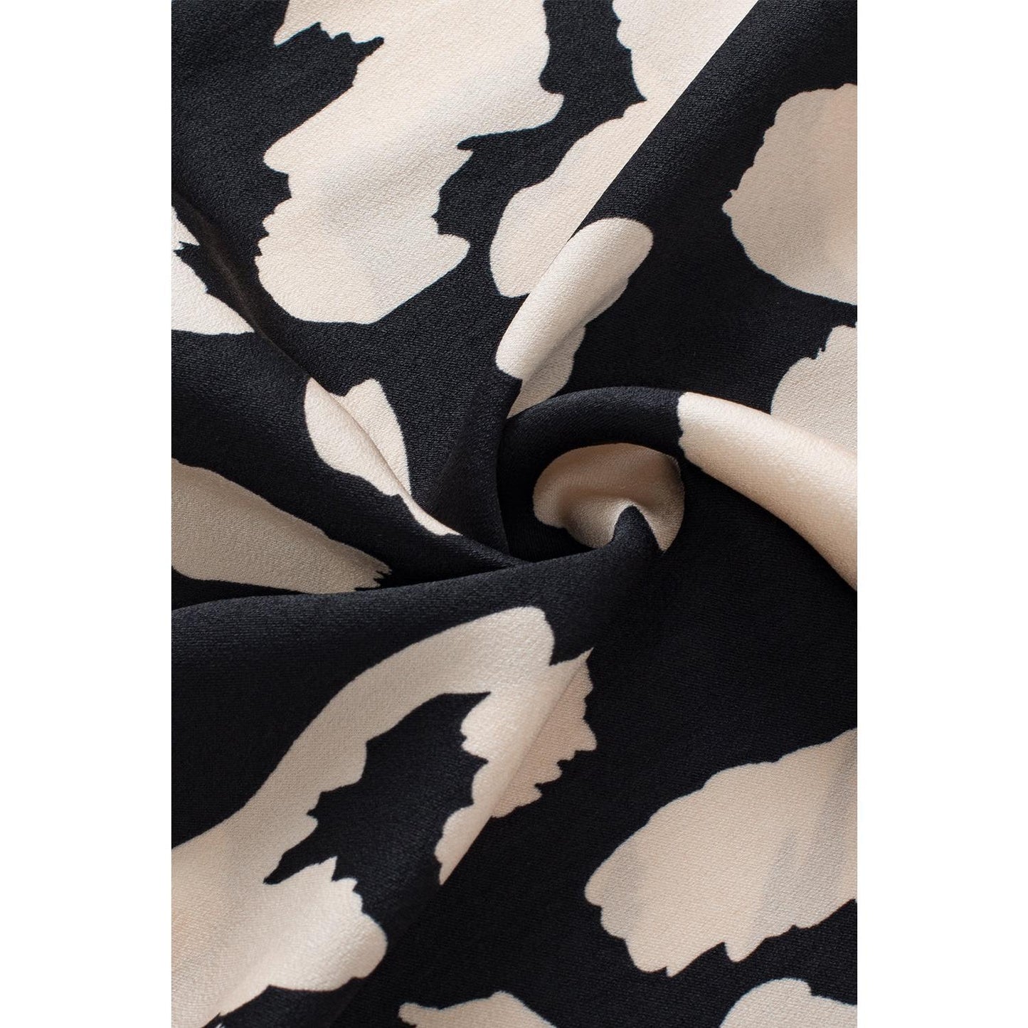Black Leopard Ruffled Flutter Sleeve Split Neck Blouse Print Sexy Womenswear Animal Feminine Top Shirts Piece