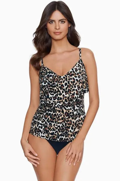 Magicsuit Chloe Tankini Top in Leopard Size 14. #A7