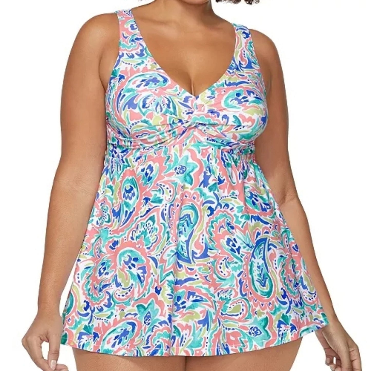 Raisins Curve Lucia V-Neck Tummy Control Swimdress NWTs 14W #A67