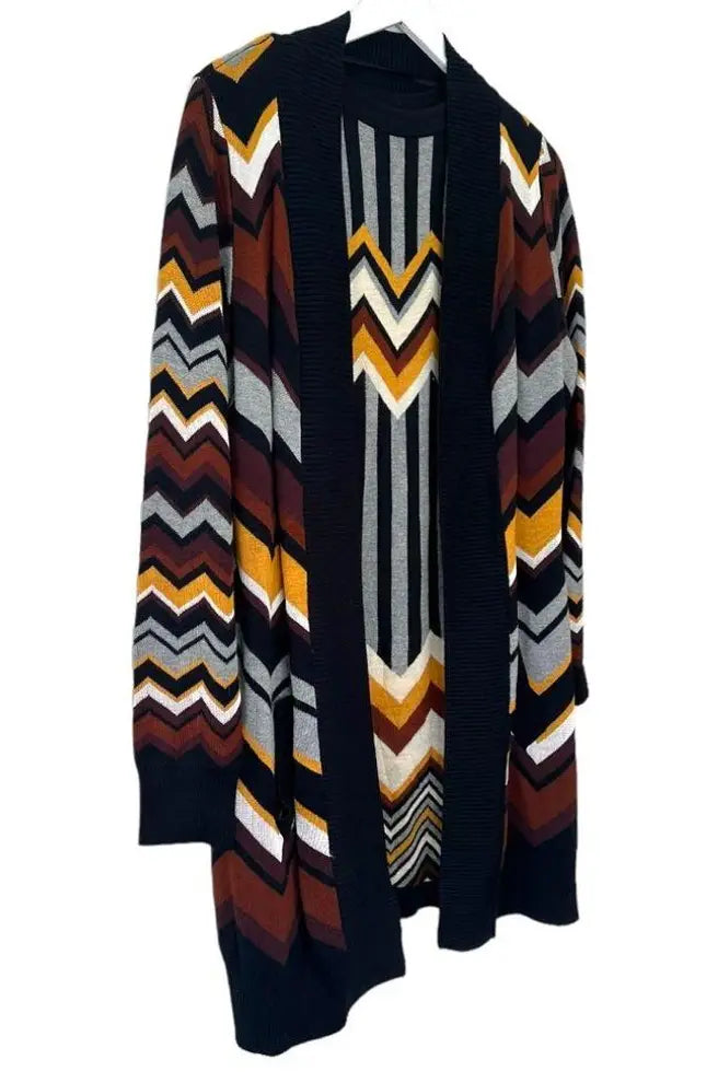 Missoni, oversized M, Zig Zag Stripes Crewneck Sweater Dress & Cardigan