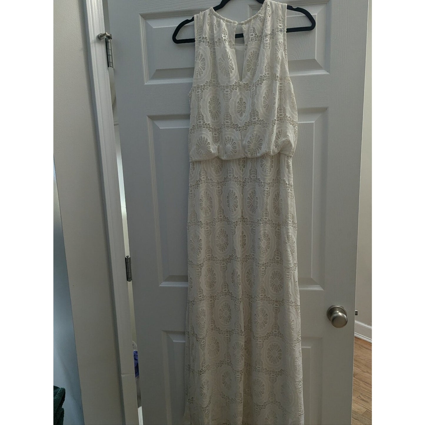 db Est 1962 Ivory Lace Maxi Dress Womens Sleeveless Boho Wedding Dress
