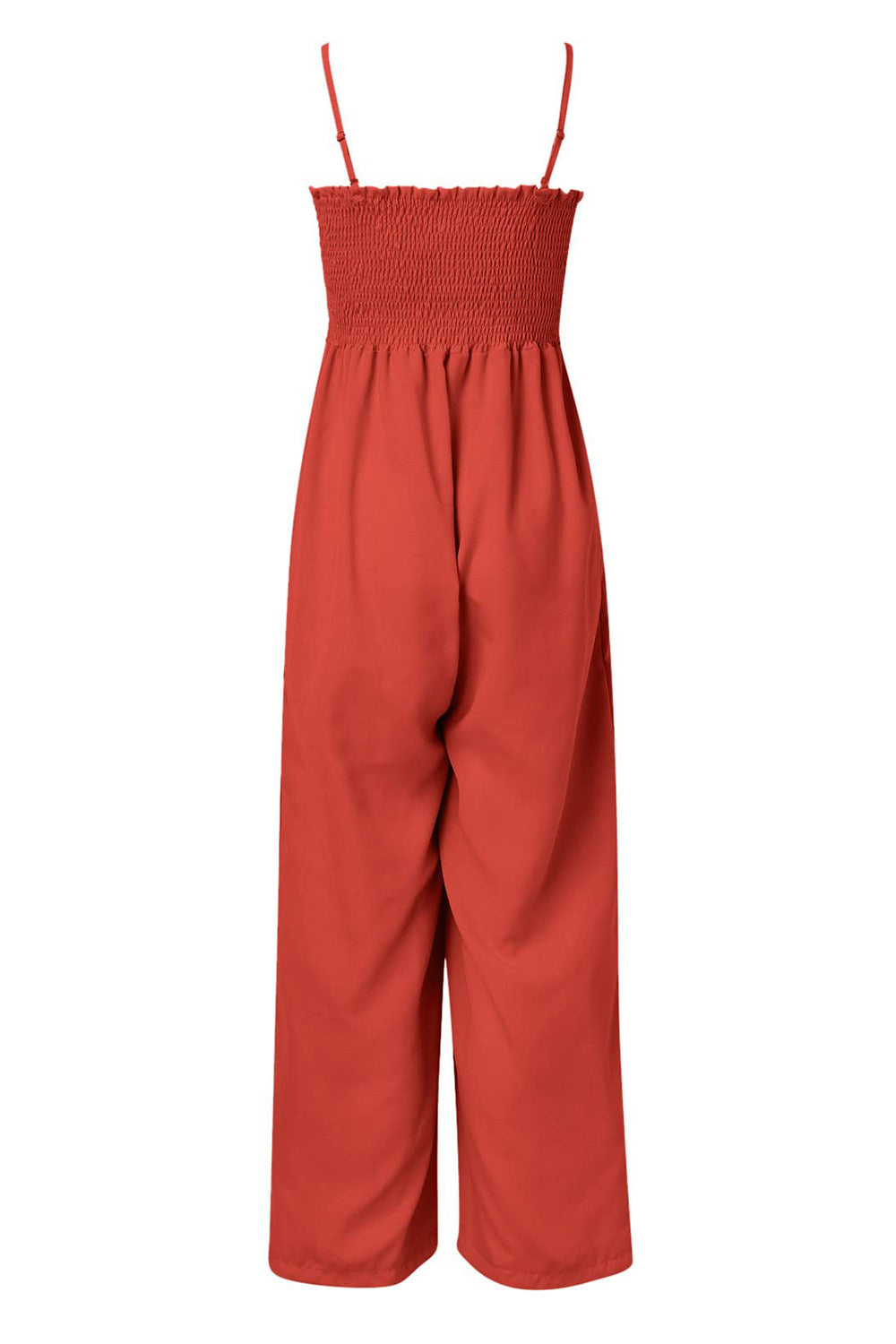 Smocked Spaghetti Strap Wide Leg Jumpsuit - Scarlett's Riverside Boutique 