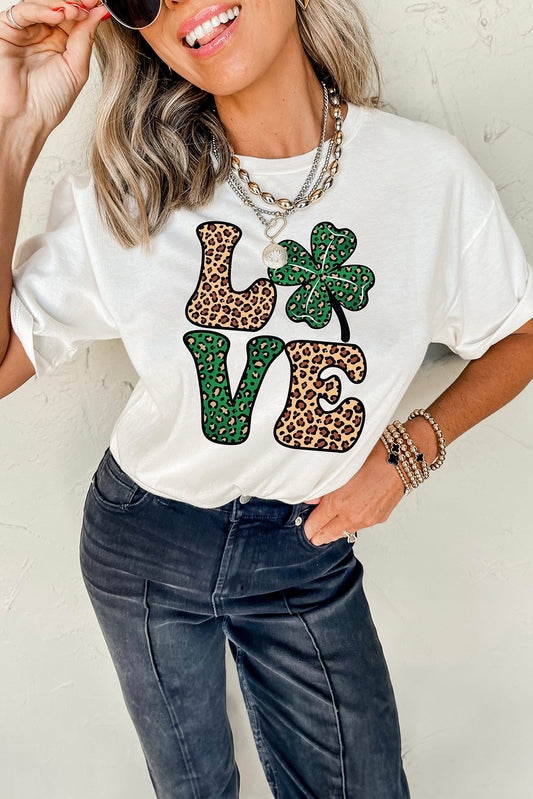 WhiteLOVE Graphic St. Patricks Crewneck Tee