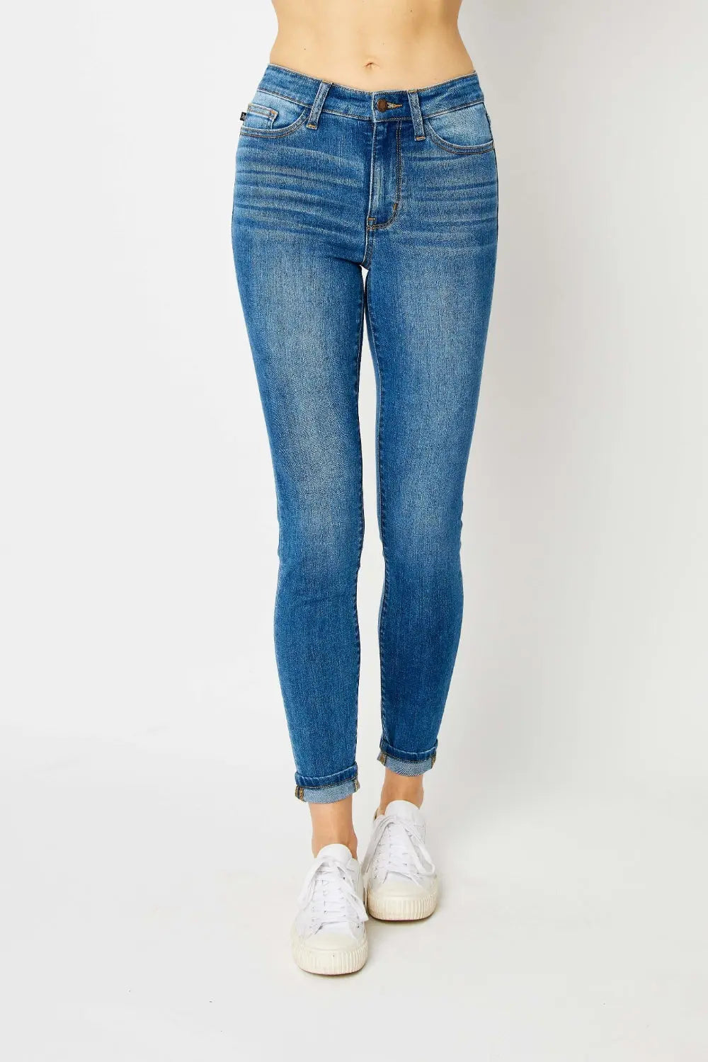 Judy Blue Full Size Cuffed Hem Skinny Jeans - Scarlett's Riverside Boutique 