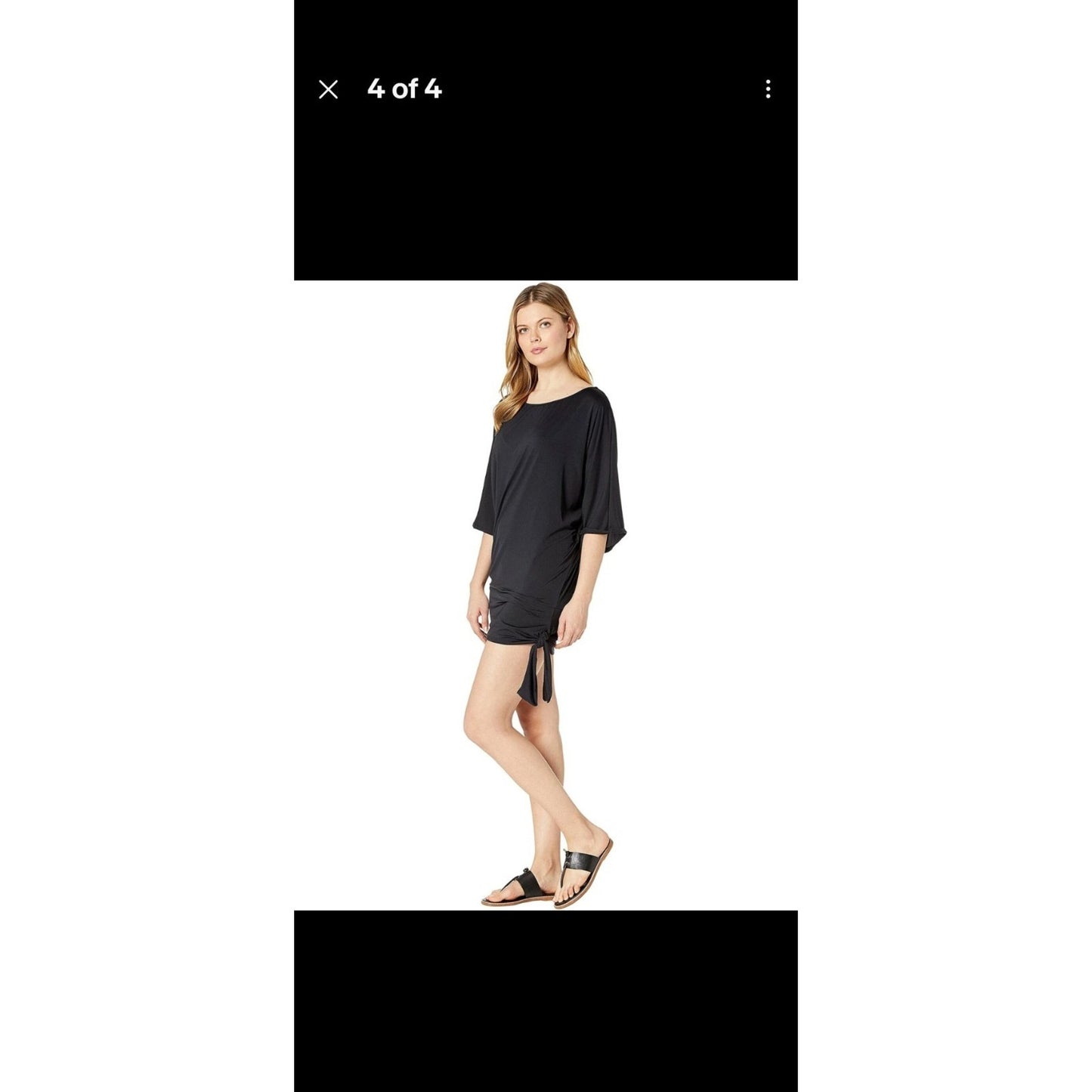 Michael Kors Womens Black Classic Side Tie Swim Cover-Up Size Medium #G41