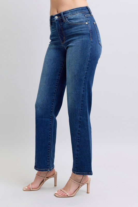 Judy Blue Full Size Side Seam Detail Straight Jeans with Pockets - Scarlett's Riverside Boutique 