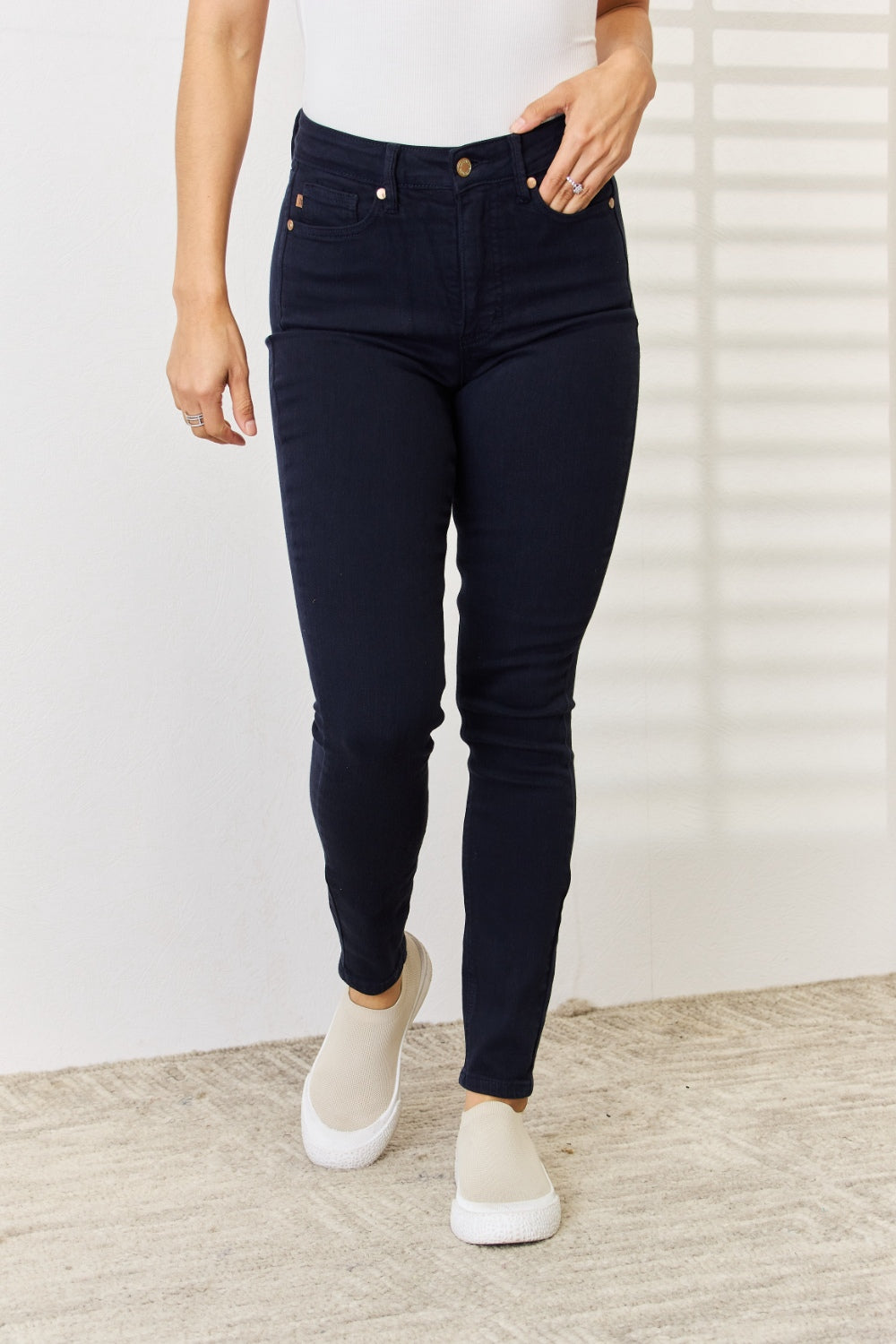 Judy Blue Full Size Garment Dyed Tummy Control Skinny Jeans - Scarlett's Riverside Boutique 