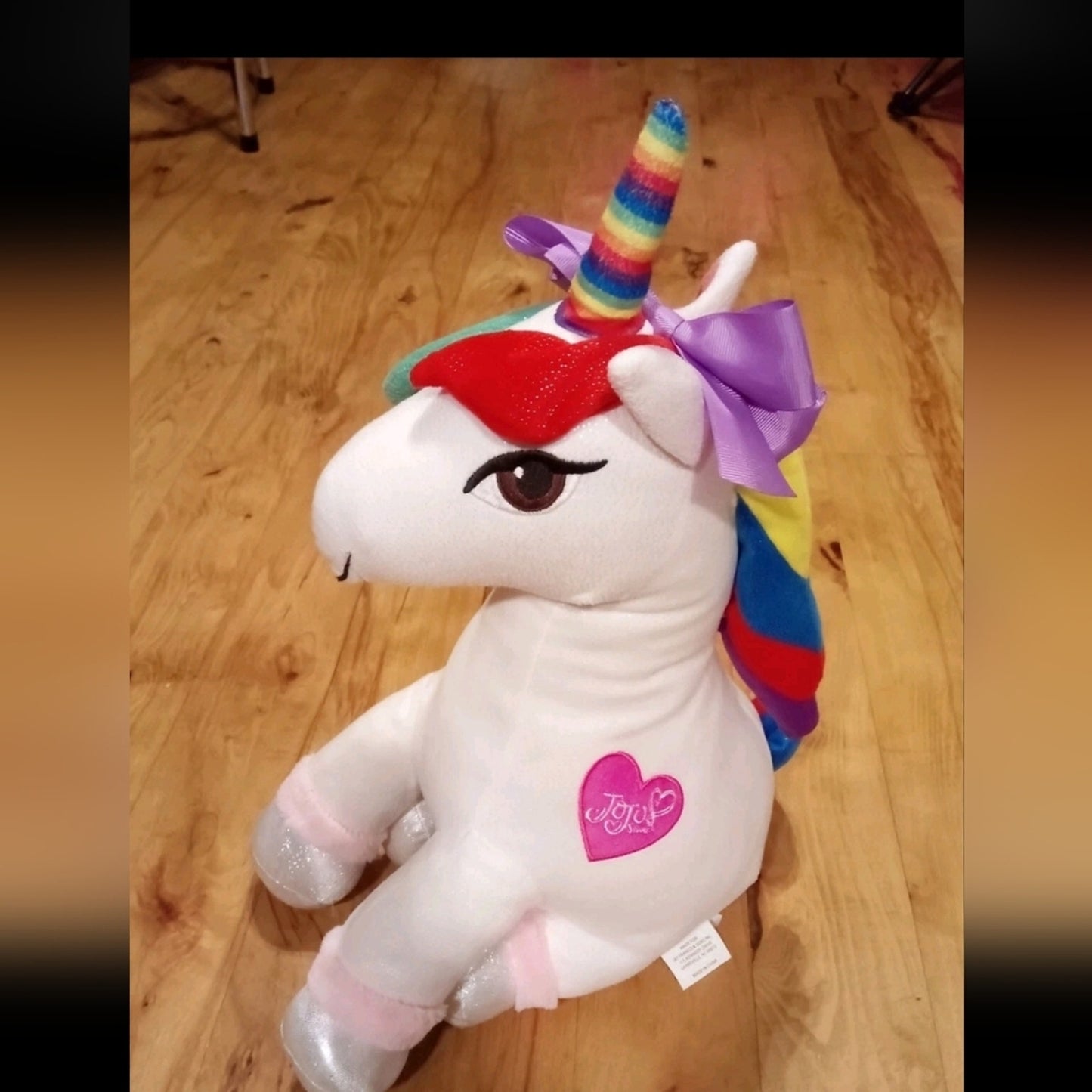 JoJo Siwa Rainbow Unicorn Plush Large Stuffed Animal Glitter Hooves Bow