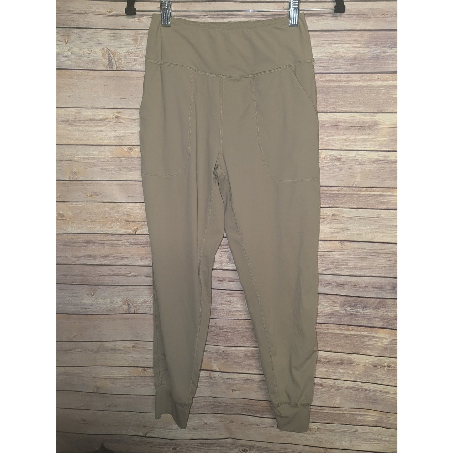 Soothfeel Women’s XS High Waist Utility Leggings Khaki Olive Pocket Yoga Jogger