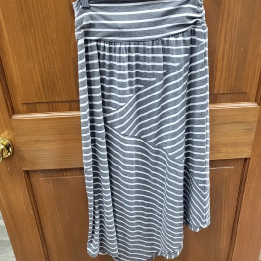 Apt 9 Boho, Cottagecore, Gray And White Striped Maxi Skirt Women's Size S #I13