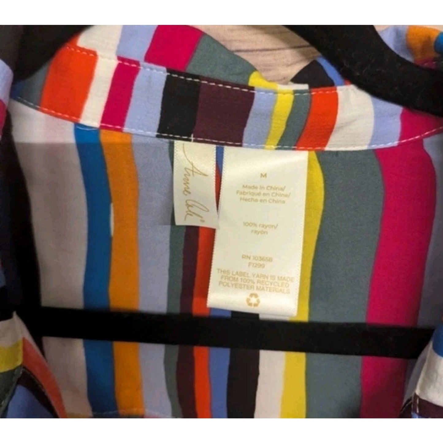 Anne Cole CoverUp Dress S M Colorful Striped Button Front Swim Coverup Tunic#G35