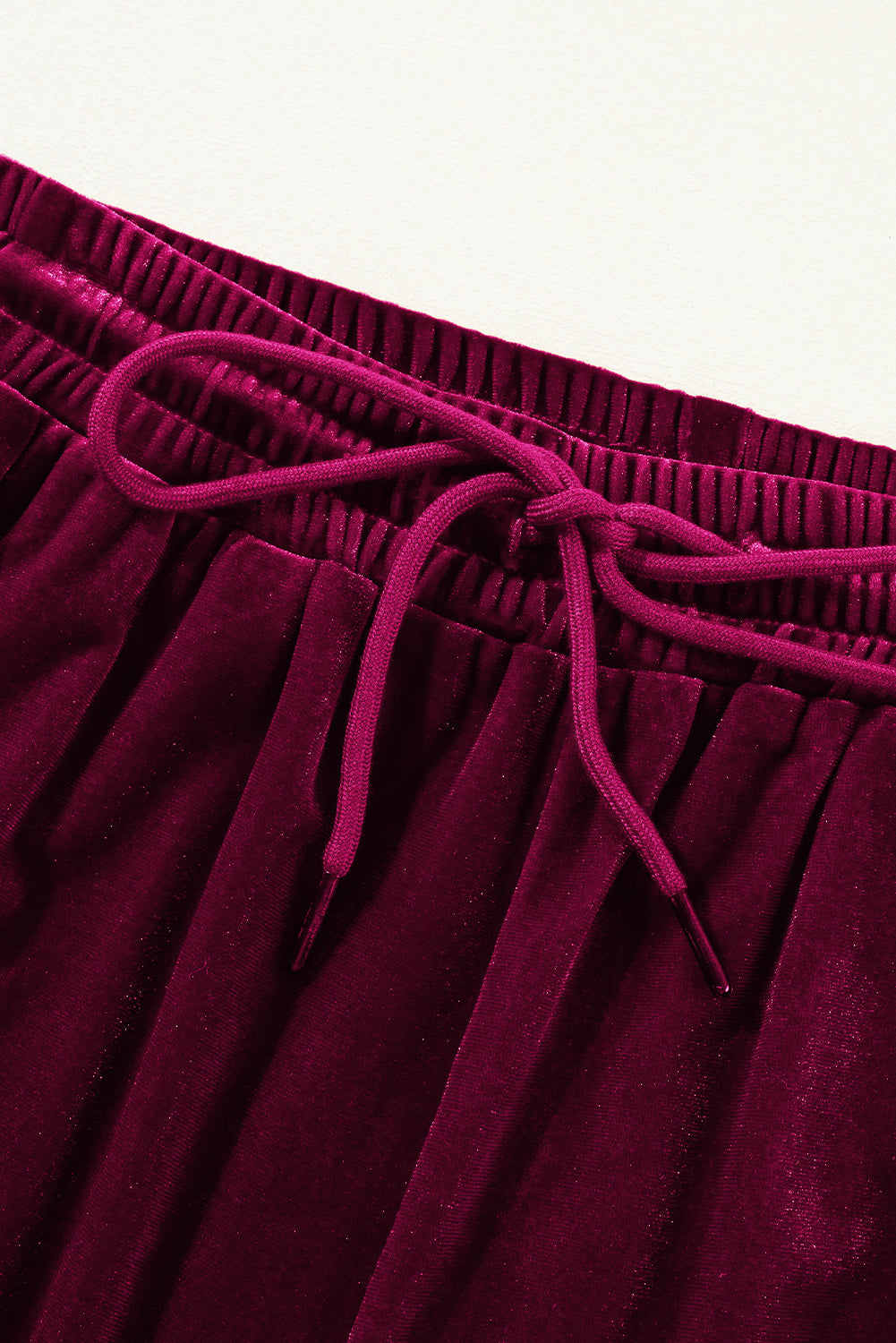 Burgundy Solid Drawstring Waist Wide Leg Pants - Scarlett's Riverside Boutique 