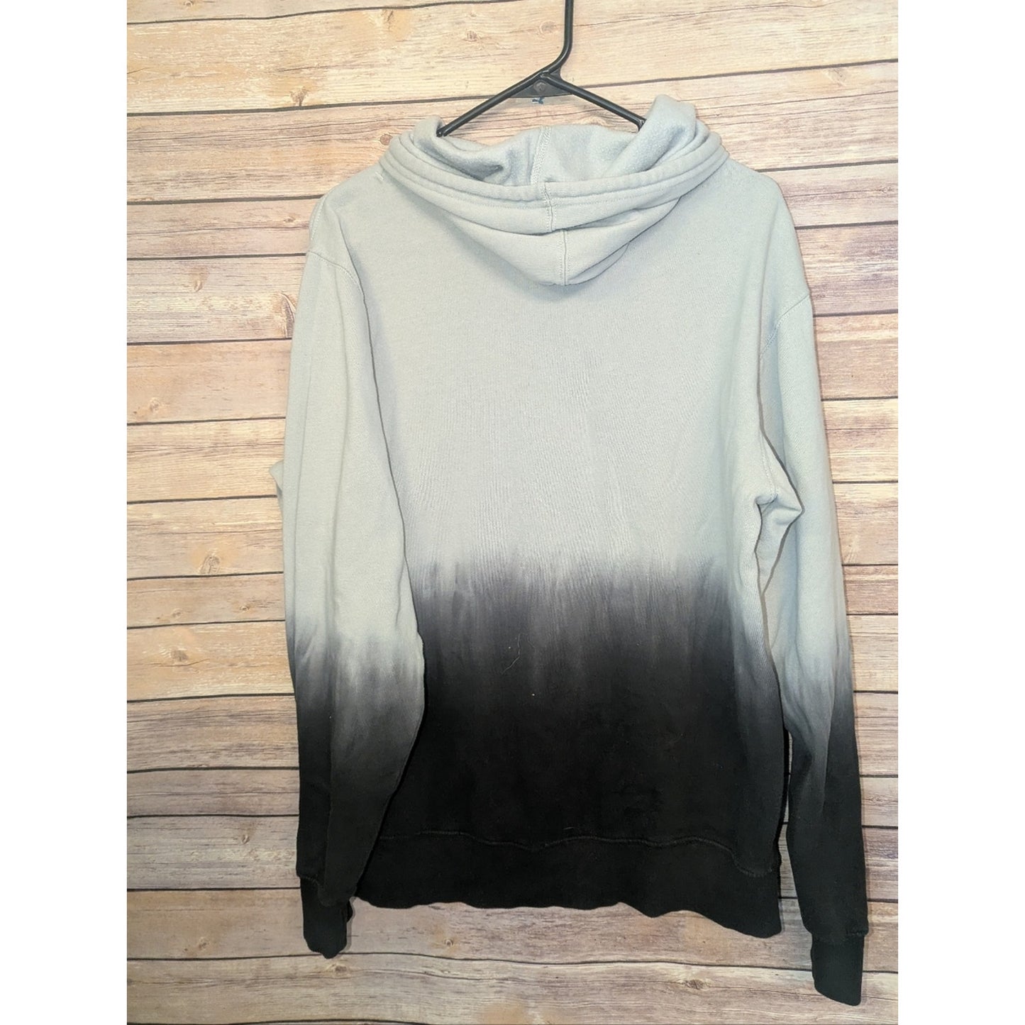 Stranger Things Hellfire Club Hoodie Medium Gray Black Dip Dye Graphic Sweatshir