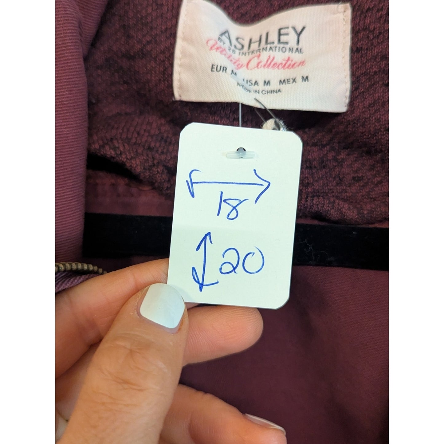 Ashley Utility Jacket Women’s Medium Burgundy Knit Sleeve Zip Military Anorak