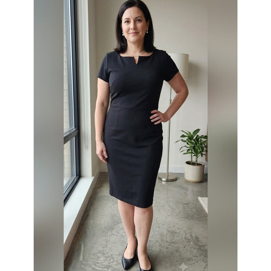 Mary Crafts Black Sheath Dress Women’s Size 18 Short Sleeve Career Work Office