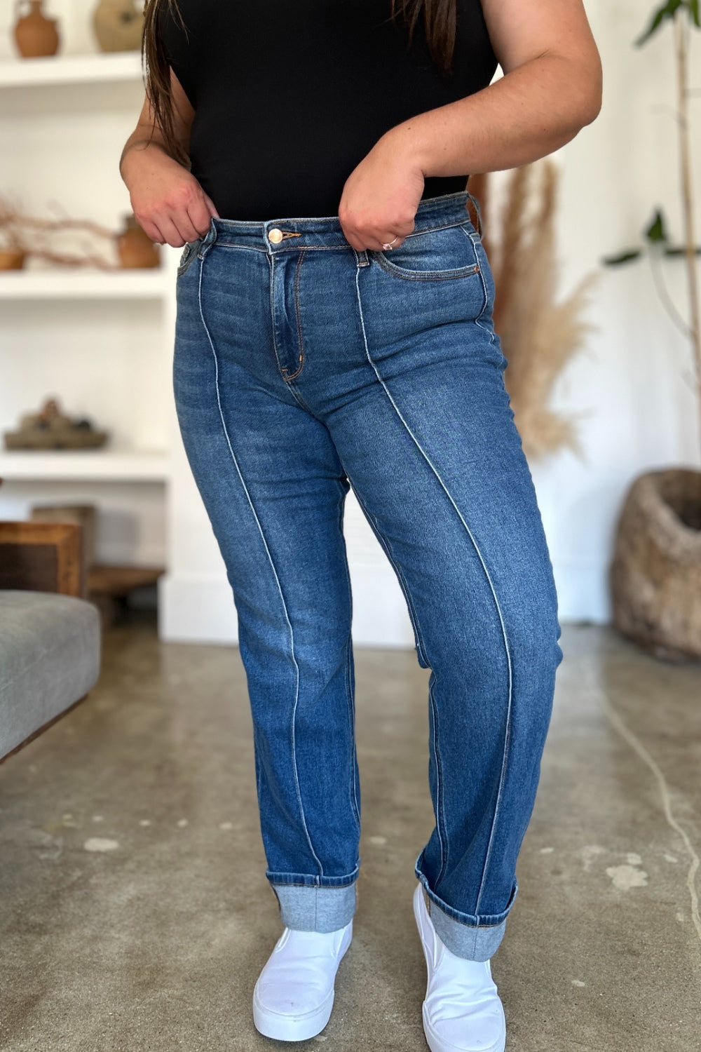 Judy Blue Full Size High Waist, Straight Jeans. 30" inseam - Scarlett's Riverside Boutique 