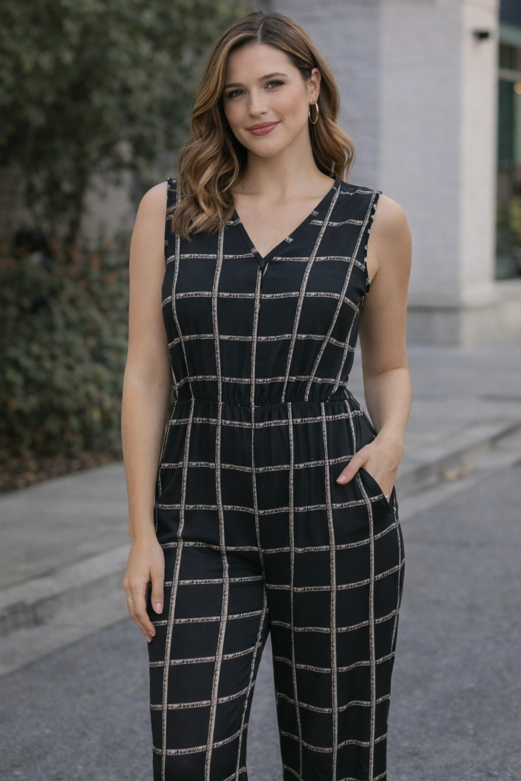 APT. 9 BLACK AND WHITE JUMPSUIT Size L #99