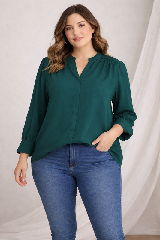 CeCe Emerald Green Blouse. Size L. NWT. #97