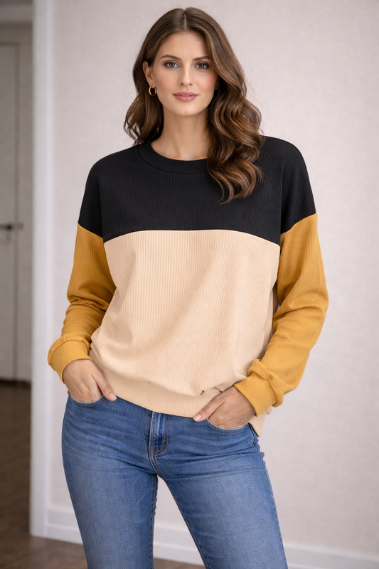 Color block basic long sleeve tee size M. #C20