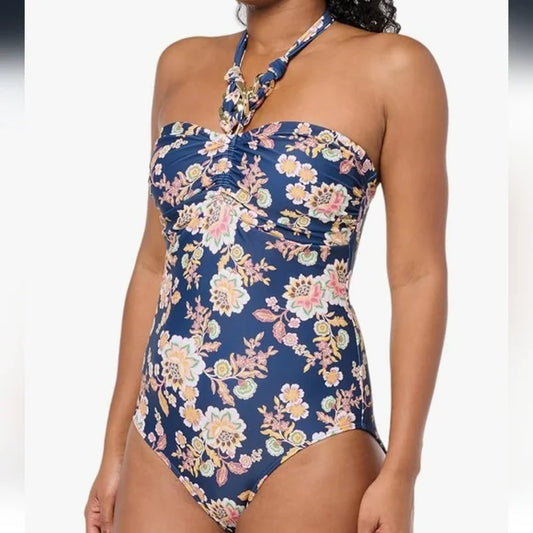 Shoshanna Floral Halter One-Piece Swimsuit Size 12 NWT – #A11
