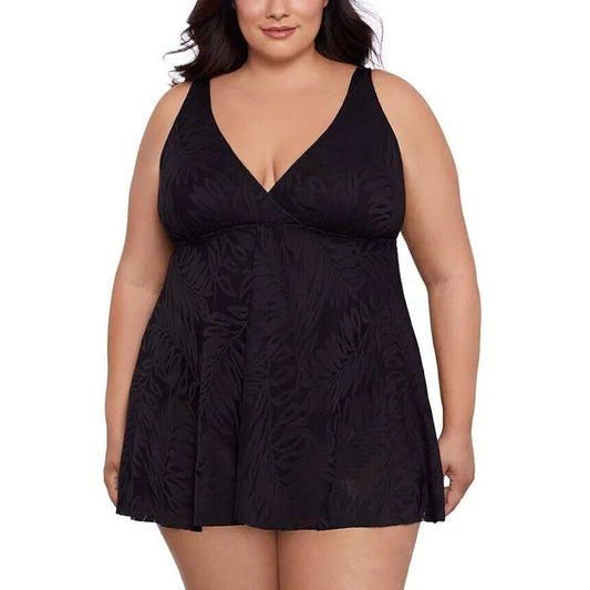 Swim Solutions Women's Plus Size Tummy Control One Piece. 18W. #A29