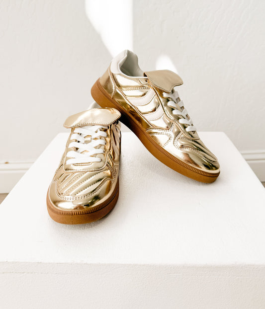 Milan gold Metallic Sneakers