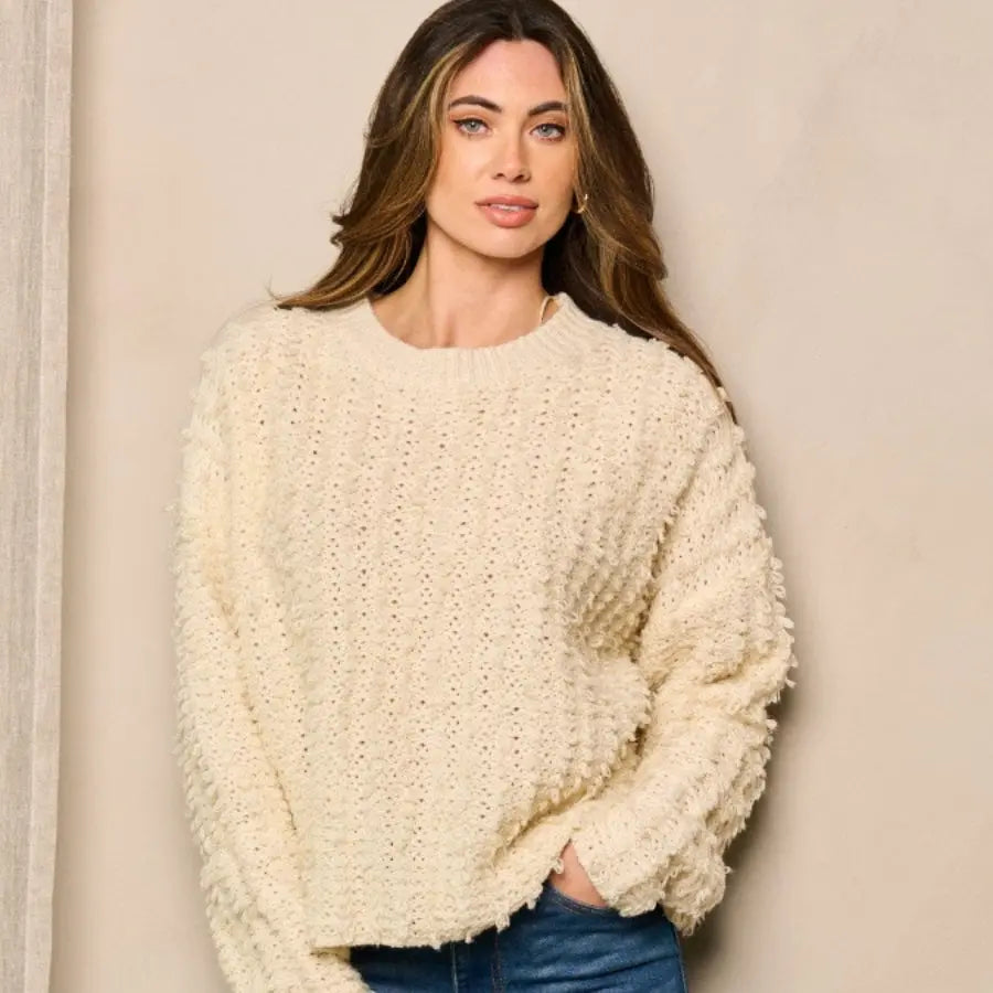 White Shelby Sweater - Scarlett's Riverside Boutique 