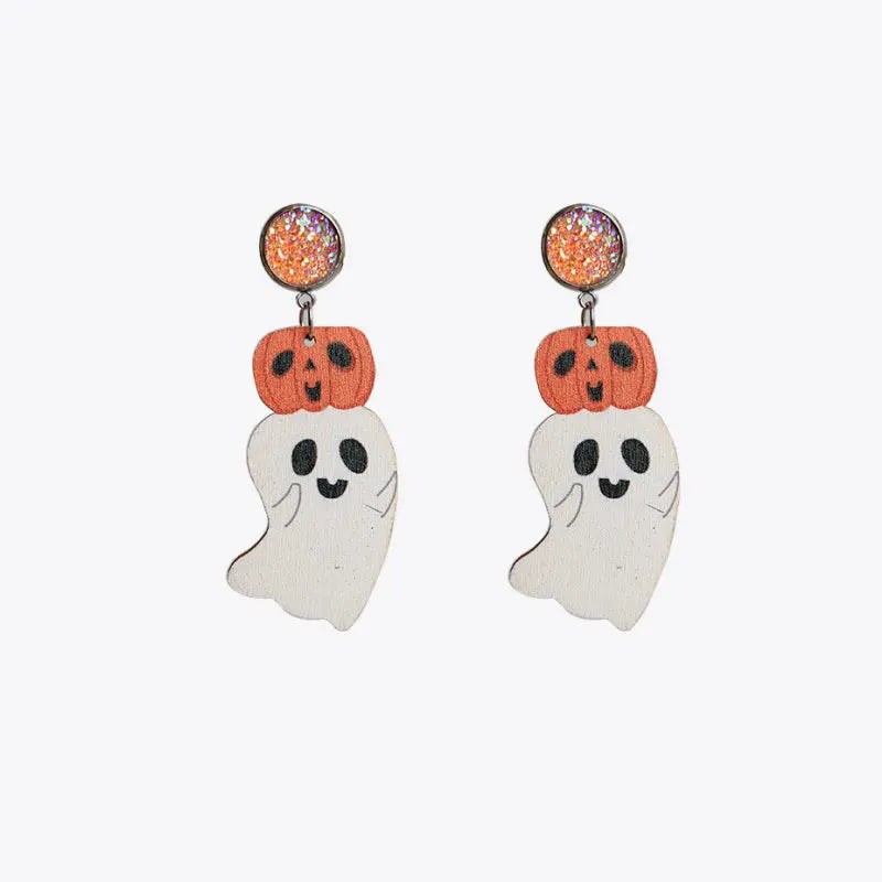 Ghost Shape Wooden Dangle Earrings - Scarlett's Riverside Boutique 