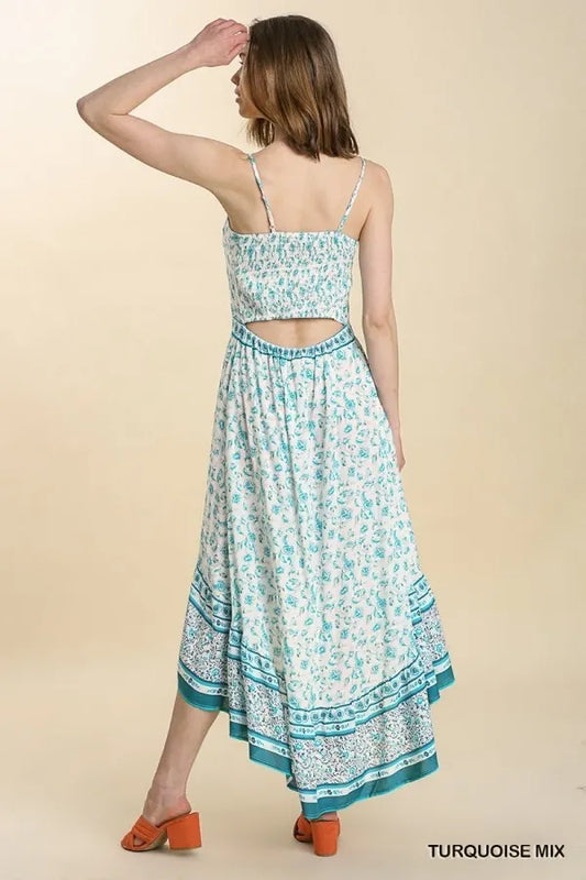 Umgee Tiffany Blue Floral Dress