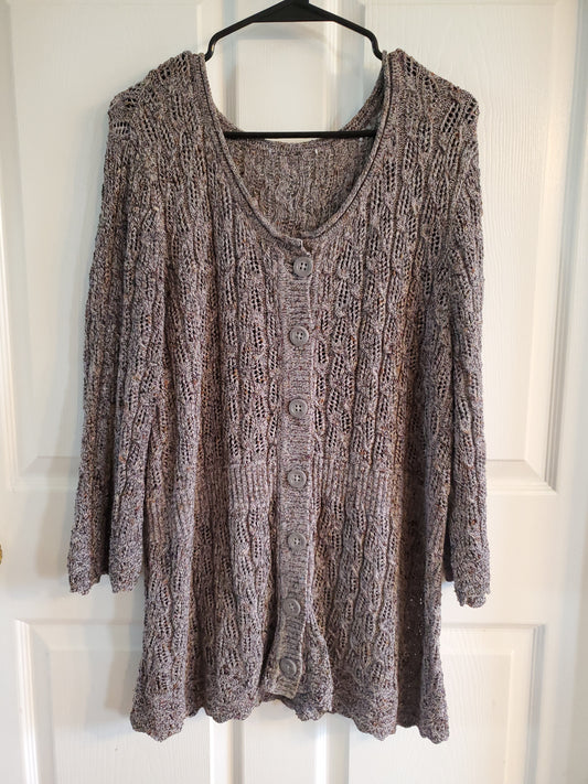 Brown Button Up Sweater. Size XL. #68