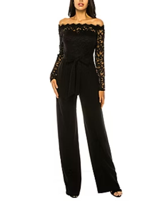 Premier Amour Black Lace Jumpsuit. Size 16. #97