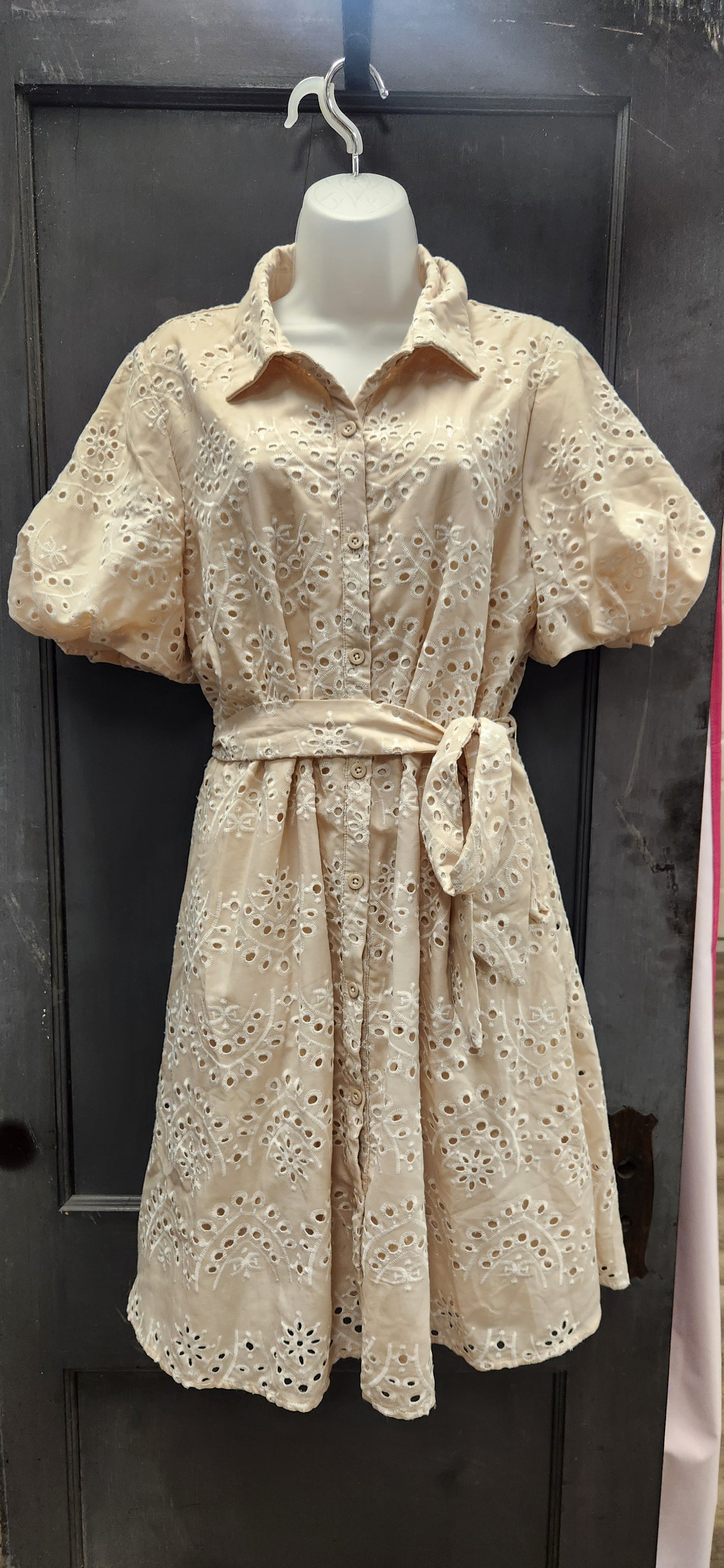 Sam Edelman Tan Eyelet Dress. Size 16.  RS 29