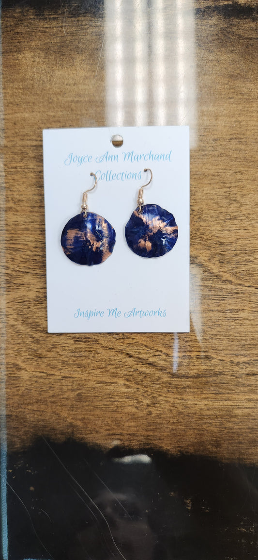 IMA #29 Navy Domed Round Earrings - Scarlett's Riverside Boutique 