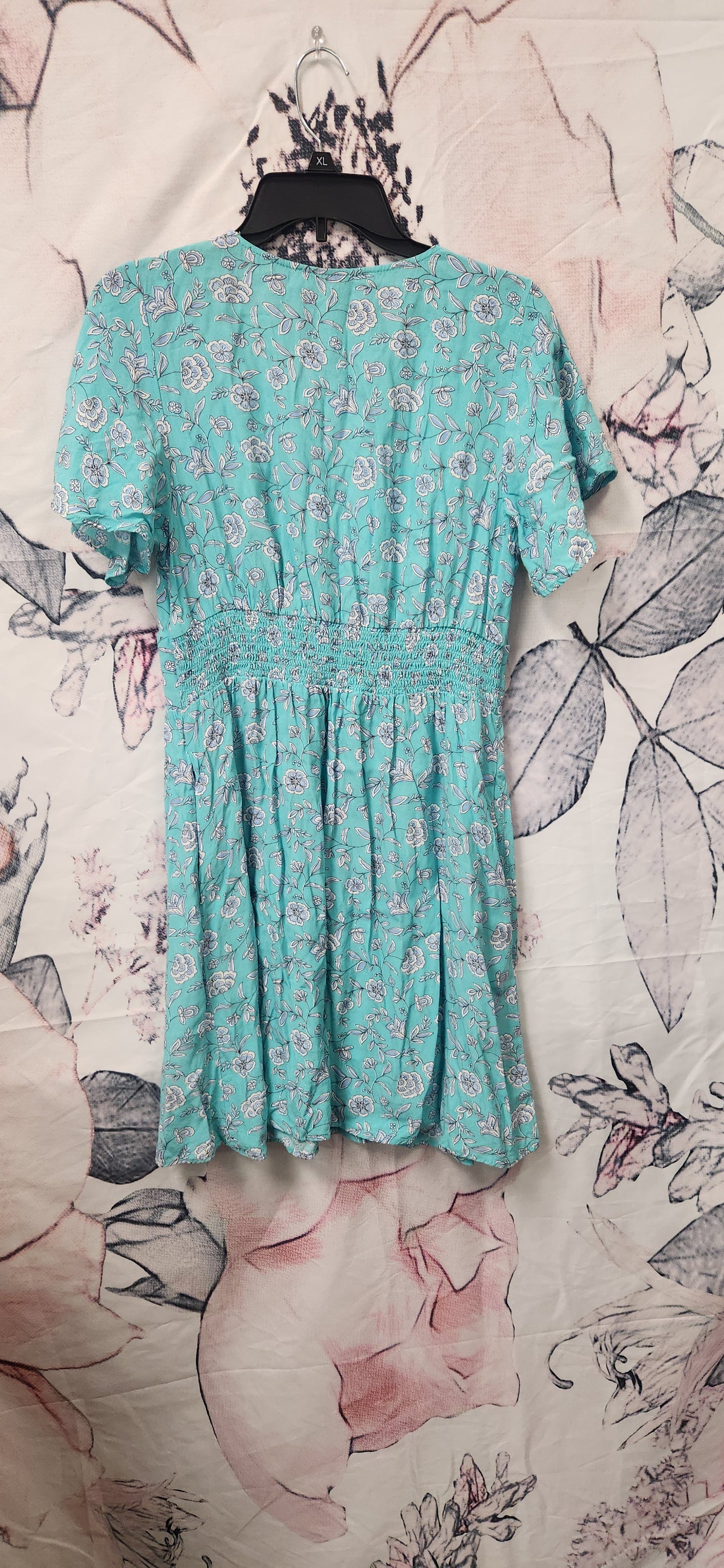 Loft, Turquoise Floral Dress, size 8.  RS 29