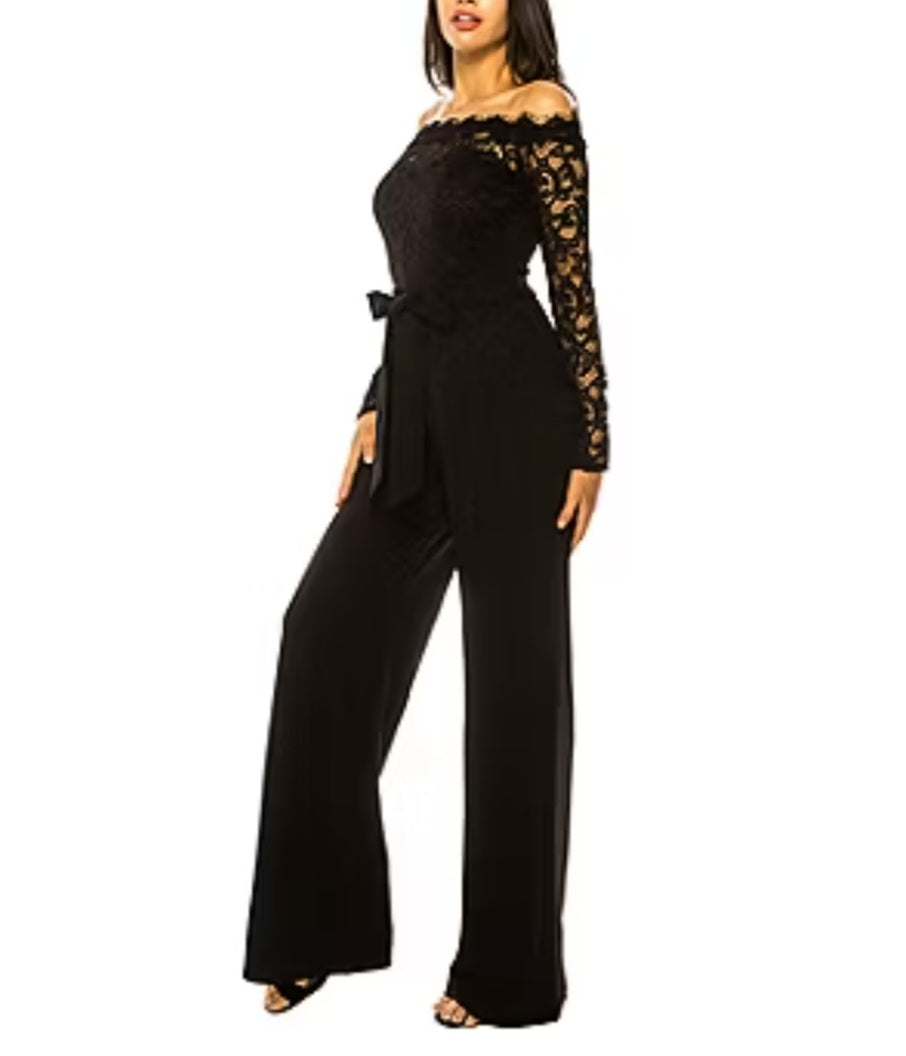 Premier Amour Black Lace Jumpsuit. Size 16. #97