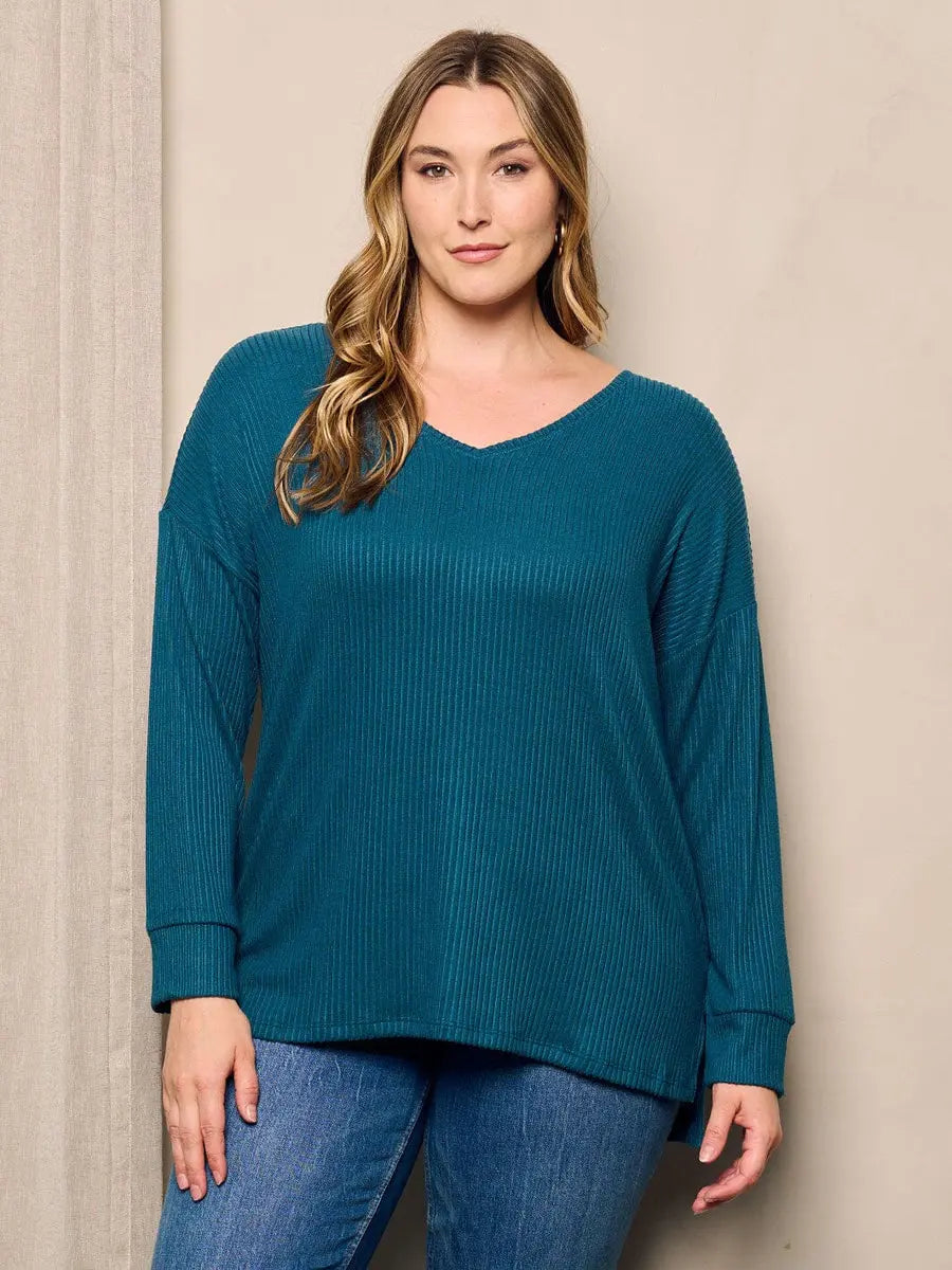 Ribbed Plus Size Top - Scarlett's Riverside Boutique 