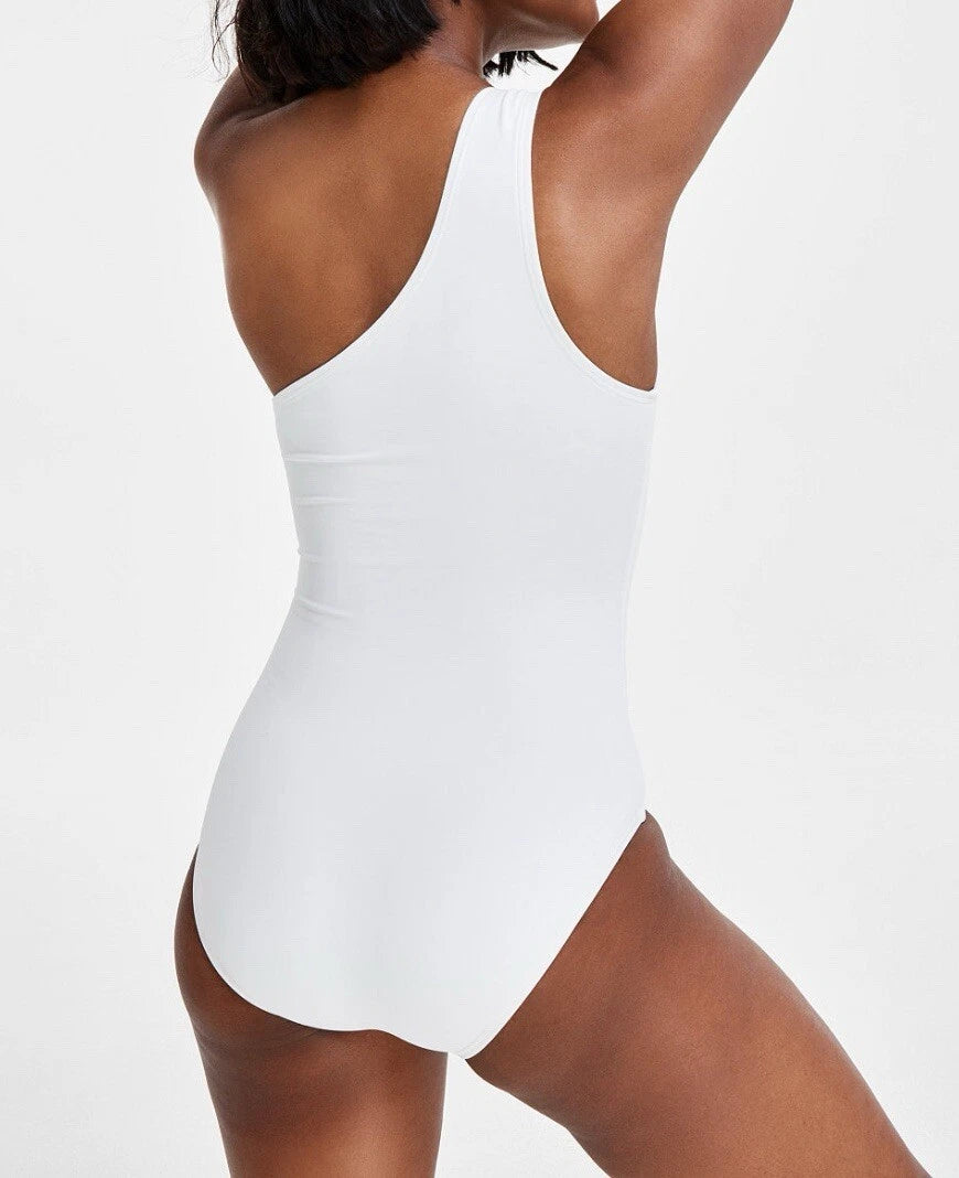 Michael Kors Sz 4 One-Shoulder Swimsuit with Gold Ring. NWTs #A42