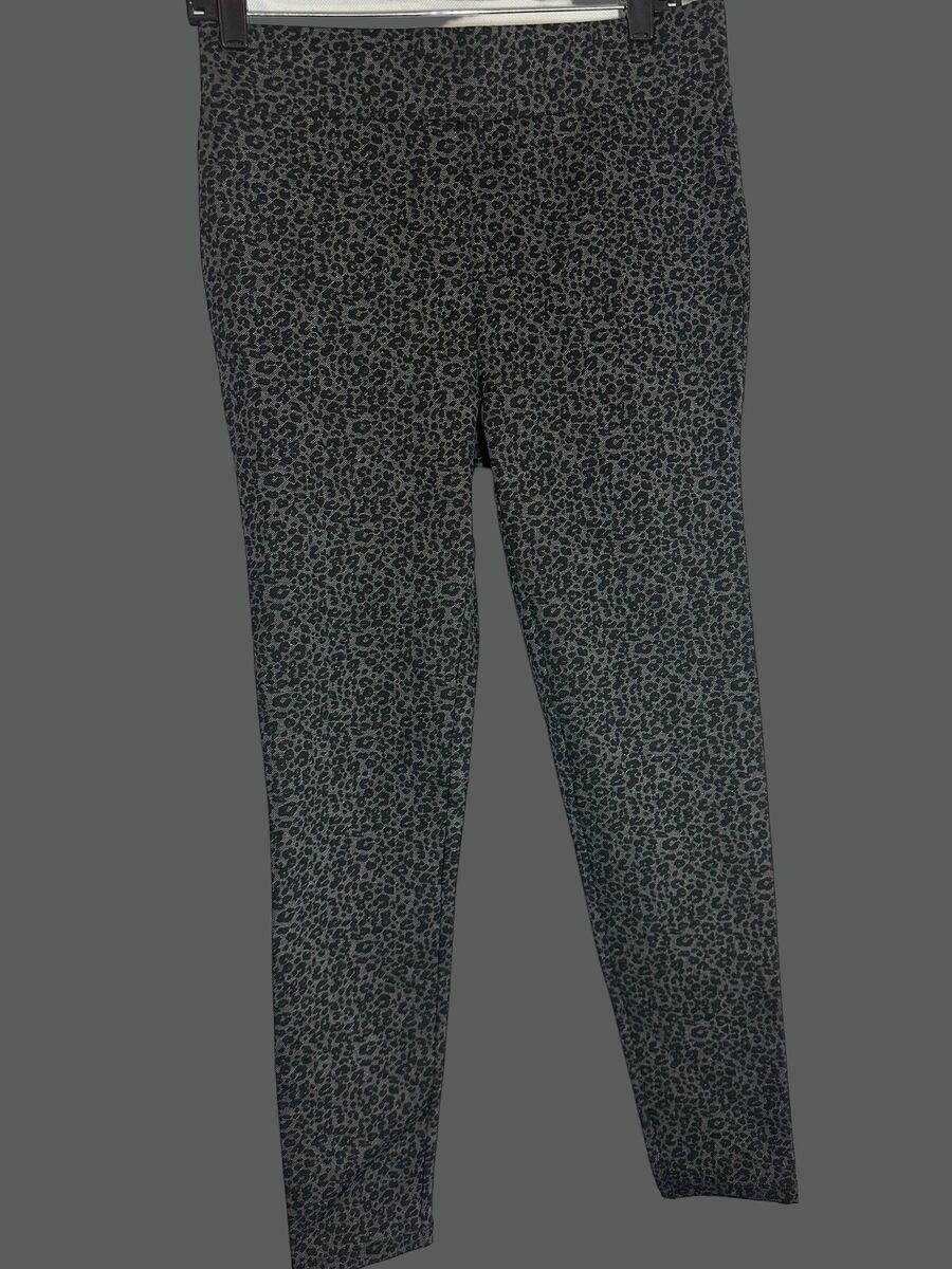 Loft Charcoal Gray /Black Leopard Print Sculpt Leggings. Size XL #67