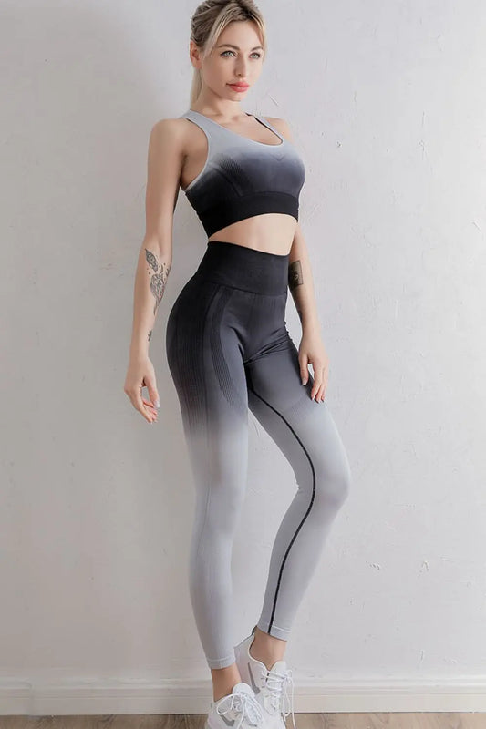 Gradient Sports Bra and Leggings Set - Scarlett's Riverside Boutique 