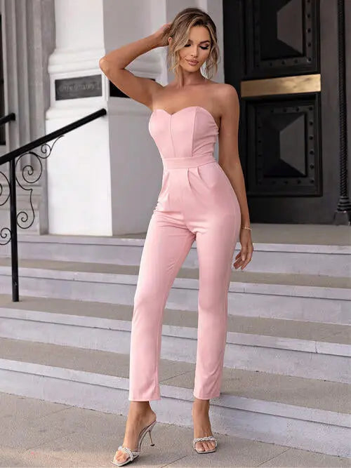 Sweetheart Neck Sleeveless Jumpsuit - Scarlett's Riverside Boutique 