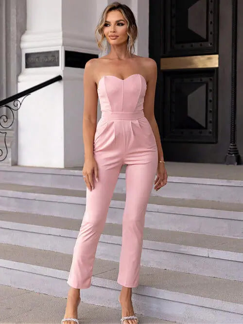 Sweetheart Neck Sleeveless Jumpsuit - Scarlett's Riverside Boutique 