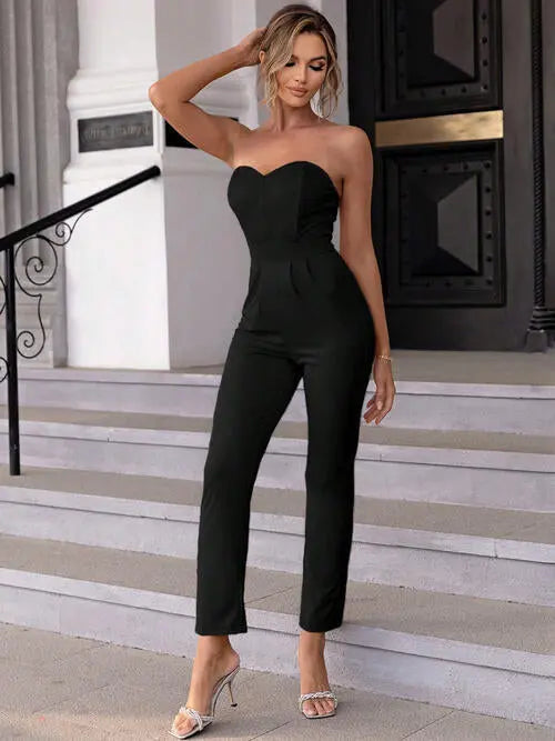 Sweetheart Neck Sleeveless Jumpsuit - Scarlett's Riverside Boutique 