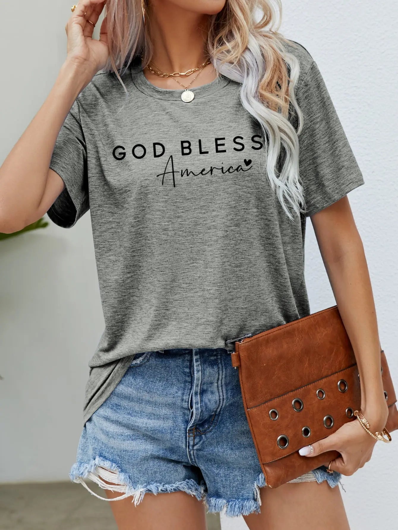 GOD BLESS AMERICA Graphic Short Sleeve Tee - Scarlett's Riverside Boutique 