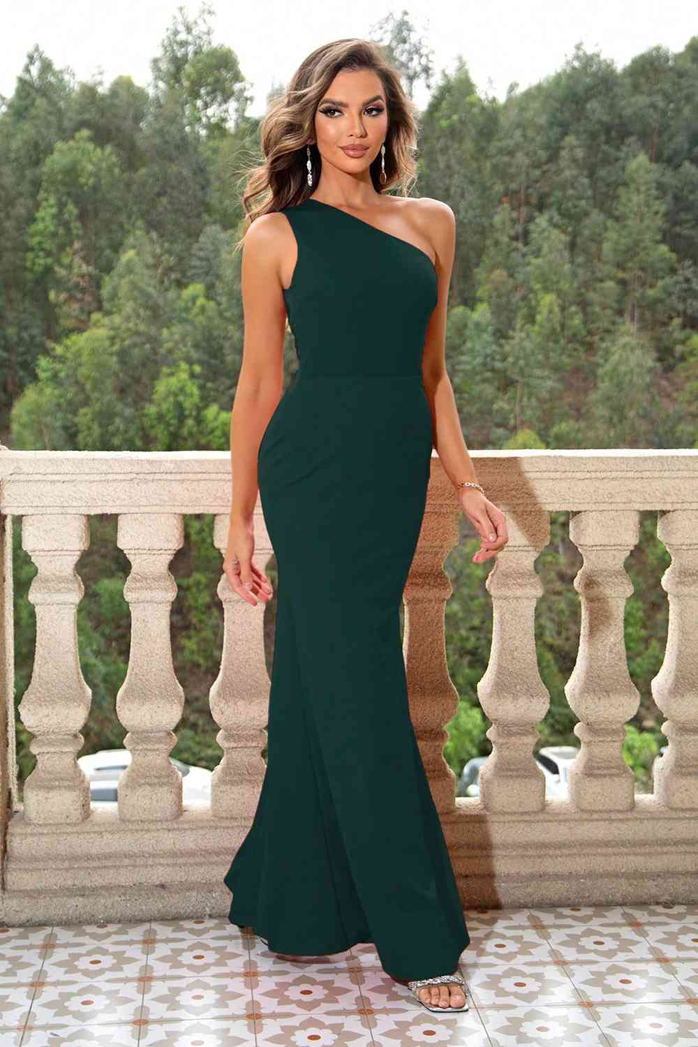 One-Shoulder Sleeveless Maxi Dress - Scarlett's Riverside Boutique 