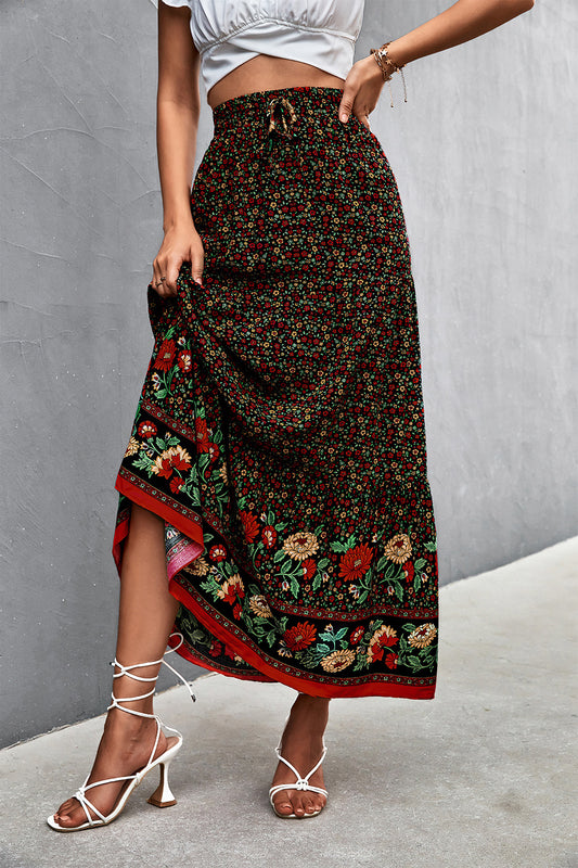 Floral Tied Maxi Skirt - Scarlett's Riverside Boutique 