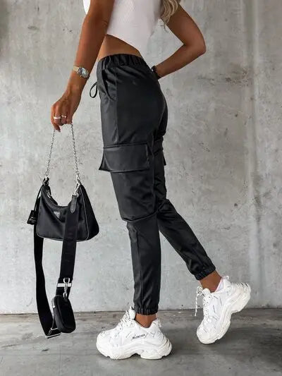 Drawstring Pants with Pockets - Scarlett's Riverside Boutique 