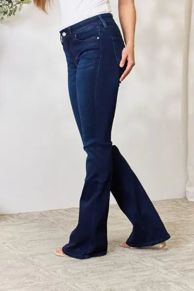 Kancan Full Size Mid Rise Flare Jeans - Scarlett's Riverside Boutique 