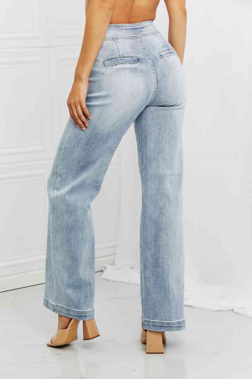 RISEN Full Size Luisa Wide Flare Jeans - Scarlett's Riverside Boutique 