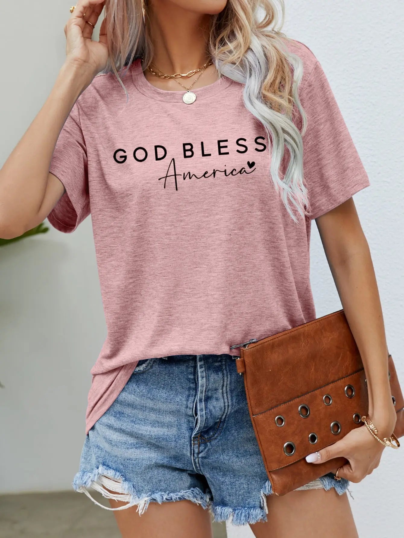 GOD BLESS AMERICA Graphic Short Sleeve Tee - Scarlett's Riverside Boutique 